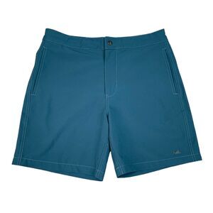 Myles Shorts Mens 32 Blue Stretch 7 Inch Inseam Hidden Drawstring Stretch Hybrid